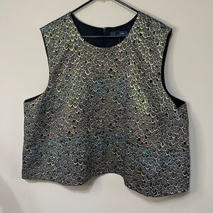 Modcloth Multicolor Scallop Pattern Top